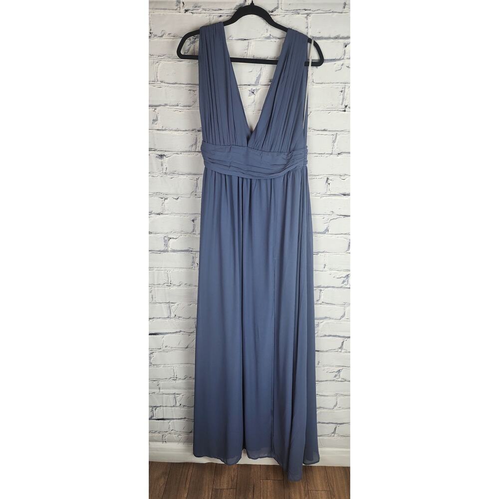 Lulus Dress Womens L Heavenly Hues Denim Blue prom wedding bridesmaid formal - Picture 3 of 9